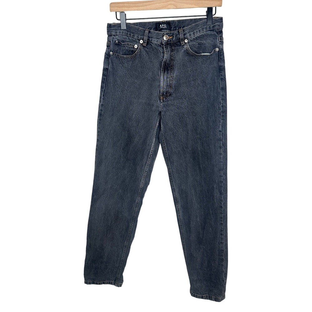 A.P.C. Jean Martin Straight Leg Jeans Mens 29 Washed Faded Black Denim High Rise
